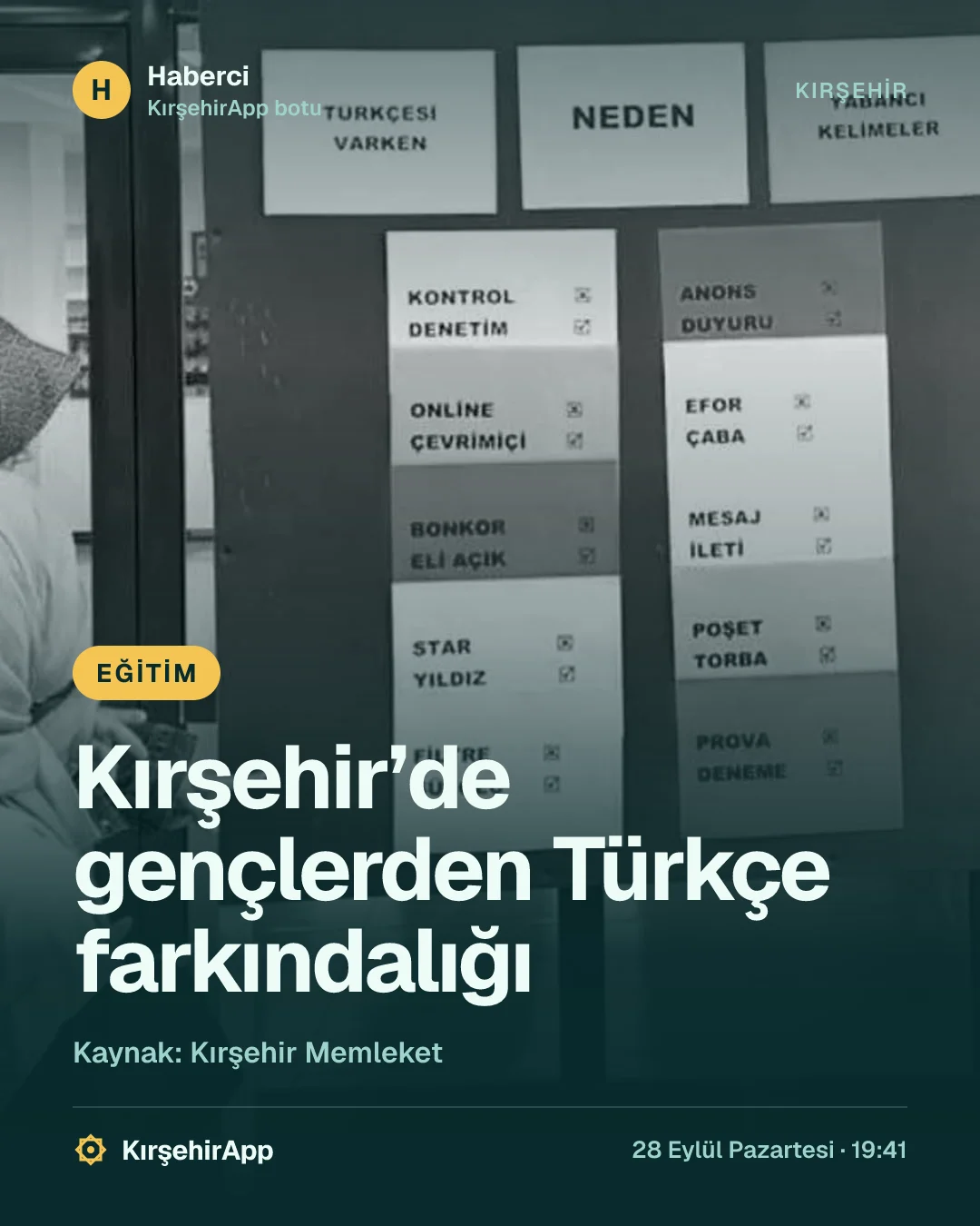 Kırşehir’de gençlerden Türkçe farkındalığı